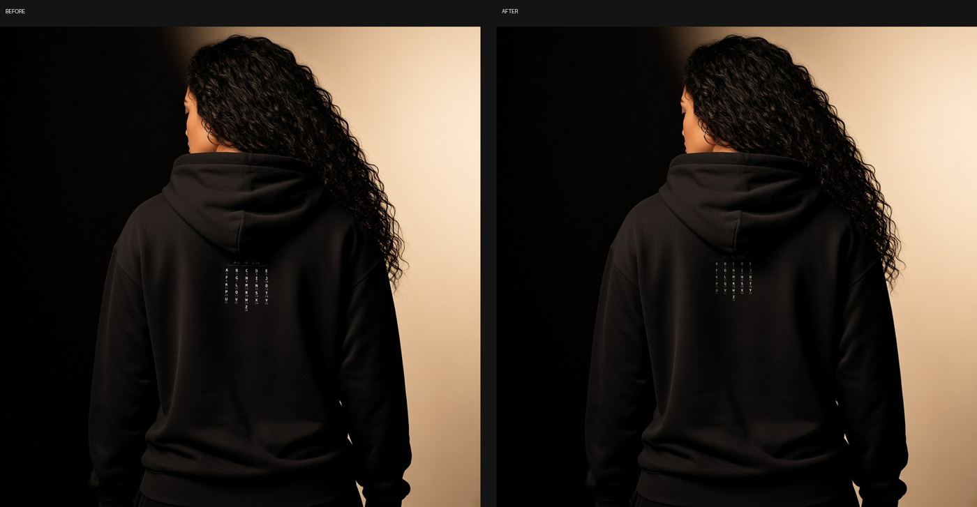 Before and after: Use the same model on the front and the back